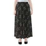 Ninja Shuriken Pattern Print Chiffon Maxi Skirt