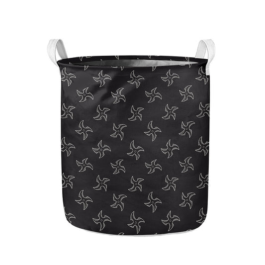 Ninja Shuriken Pattern Print Collapsible Laundry Basket