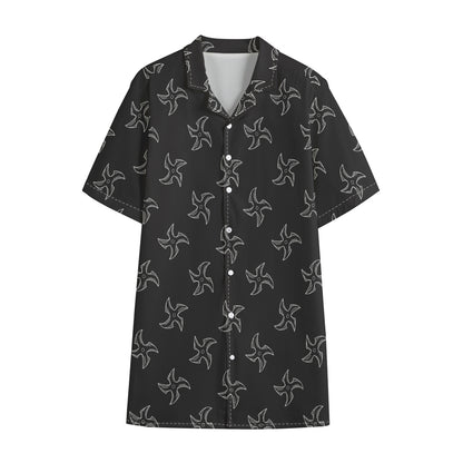 Ninja Shuriken Pattern Print Cotton Hawaiian Shirt