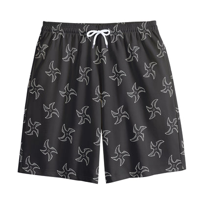 Ninja Shuriken Pattern Print Cotton Shorts
