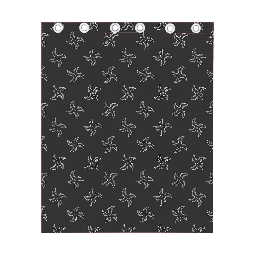 Ninja Shuriken Pattern Print Curtain