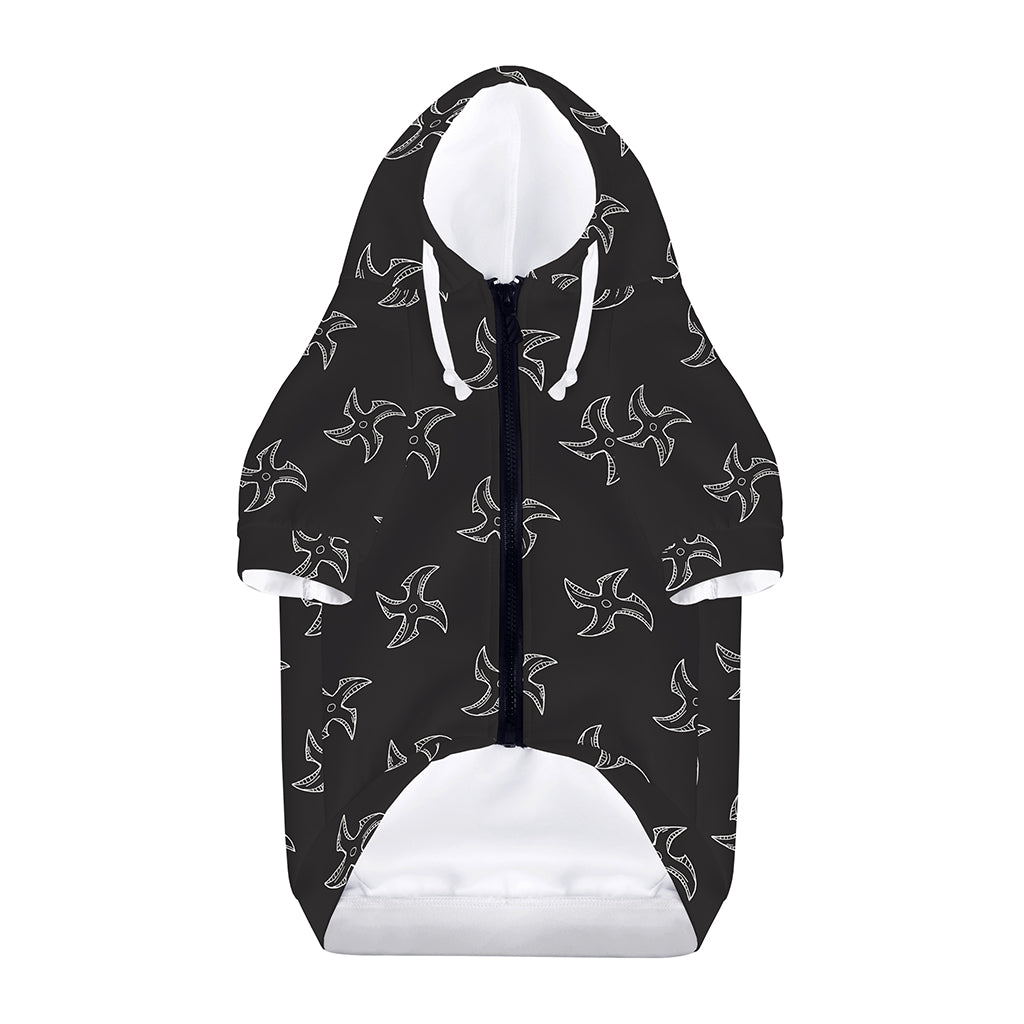 Ninja Shuriken Pattern Print Dog Zip Up Hoodie
