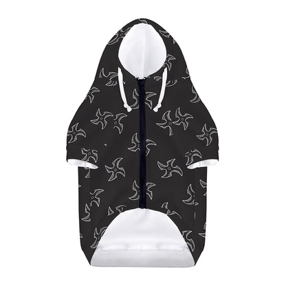 Ninja Shuriken Pattern Print Dog Zip Up Hoodie