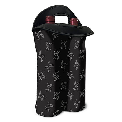 Ninja Shuriken Pattern Print Double Neoprene Wine Tote