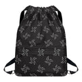 Ninja Shuriken Pattern Print Drawstring Backpack