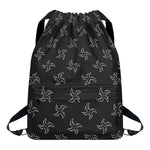Ninja Shuriken Pattern Print Drawstring Backpack