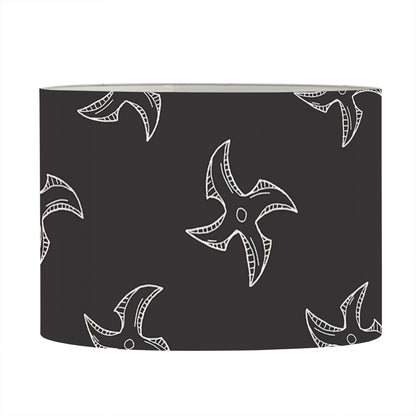 Ninja Shuriken Pattern Print Drum Lamp Shade