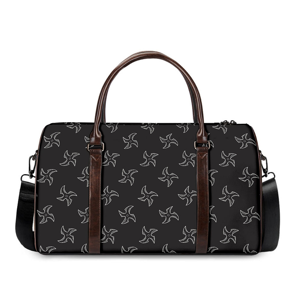 Ninja Shuriken Pattern Print Duffle Bag
