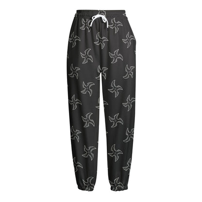 Ninja Shuriken Pattern Print Fleece Lined Knit Pants