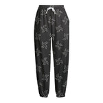 Ninja Shuriken Pattern Print Fleece Lined Knit Pants