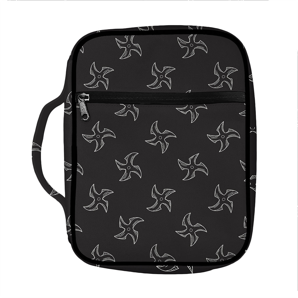 Ninja Shuriken Pattern Print Front Pocket Bible Bag