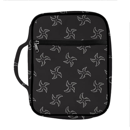 Ninja Shuriken Pattern Print Front Pocket Bible Bag