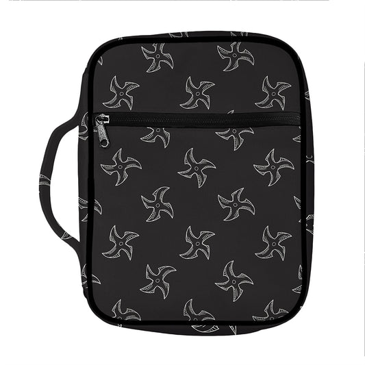 Ninja Shuriken Pattern Print Front Pocket Bible Bag