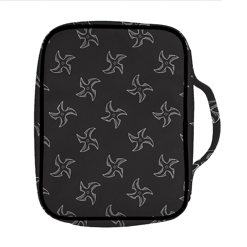 Ninja Shuriken Pattern Print Front Pocket Bible Bag