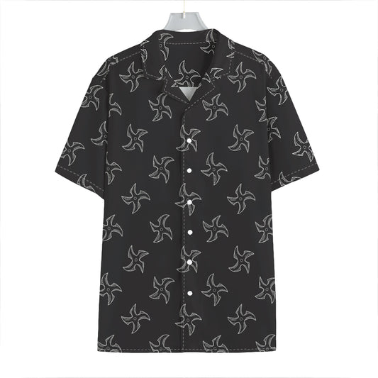 Ninja Shuriken Pattern Print Hawaiian Shirt