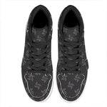 Ninja Shuriken Pattern Print High Top Leather Sneakers