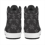 Ninja Shuriken Pattern Print High Top Leather Sneakers
