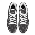 Ninja Shuriken Pattern Print High Top Leather Sneakers