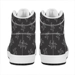 Ninja Shuriken Pattern Print High Top Leather Sneakers