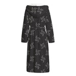 Ninja Shuriken Pattern Print Hooded Bathrobe