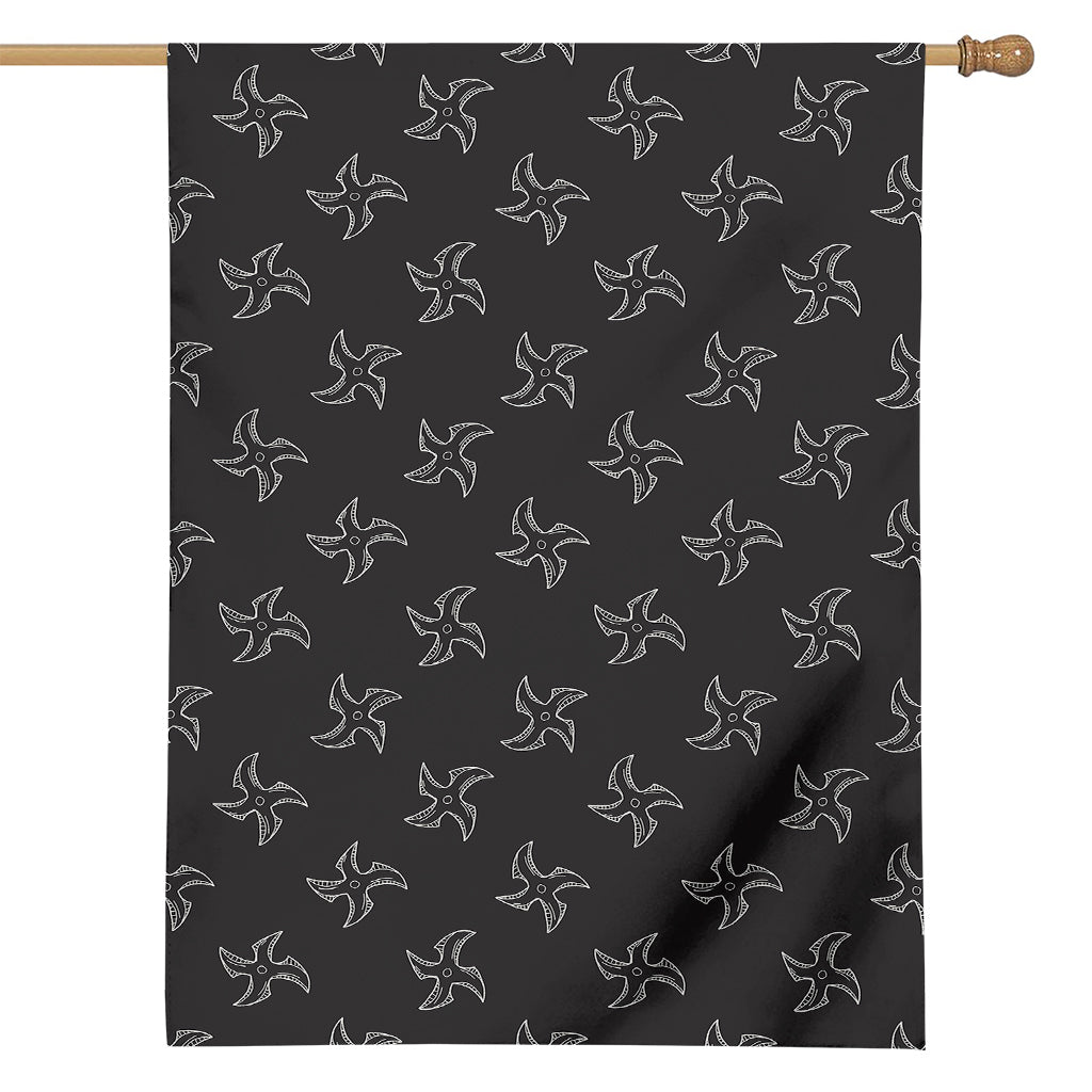 Ninja Shuriken Pattern Print House Flag