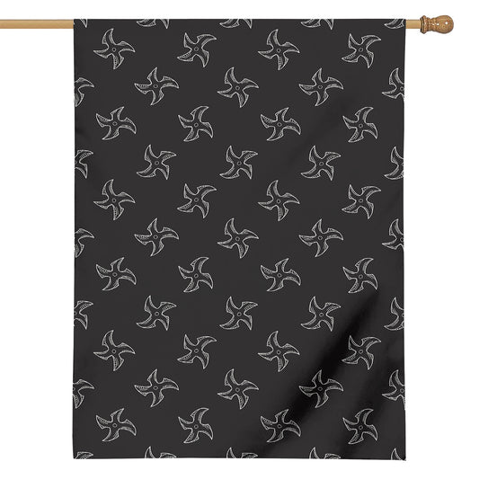 Ninja Shuriken Pattern Print House Flag