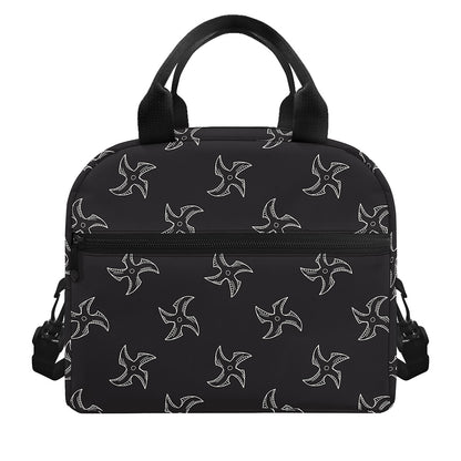 Ninja Shuriken Pattern Print Insulated Lunch Bag