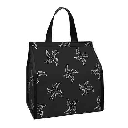 Ninja Shuriken Pattern Print Insulated Lunch Tote