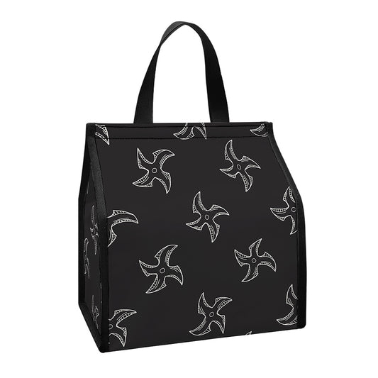 Ninja Shuriken Pattern Print Insulated Lunch Tote