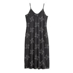 Ninja Shuriken Pattern Print Jersey Midi Cami Dress