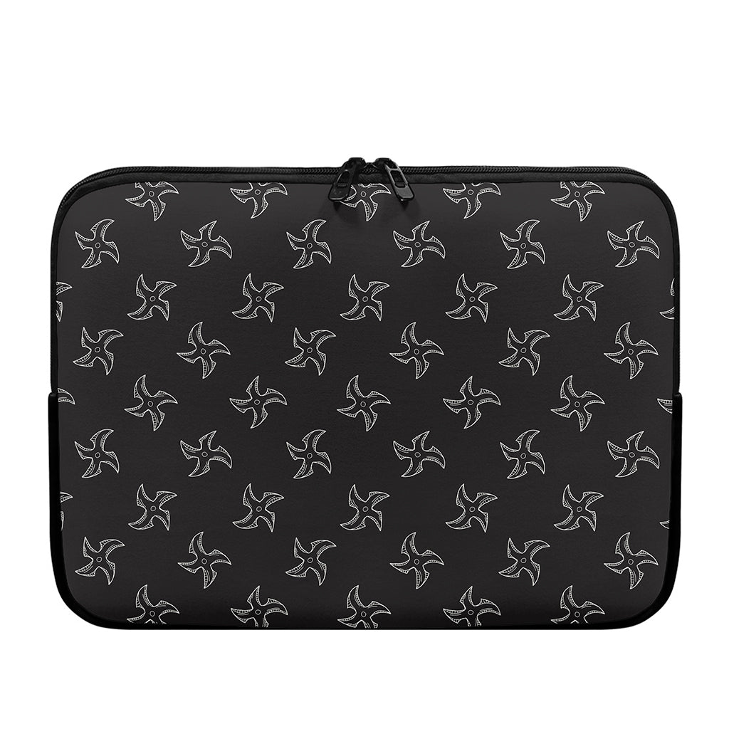 Ninja Shuriken Pattern Print Laptop Sleeve