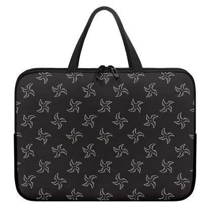 Ninja Shuriken Pattern Print Laptop Sleeve With Handle