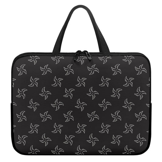 Ninja Shuriken Pattern Print Laptop Sleeve With Handle
