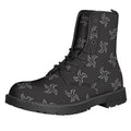 Ninja Shuriken Pattern Print Lace-Up Boots