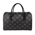 Ninja Shuriken Pattern Print Leather Duffel Bag