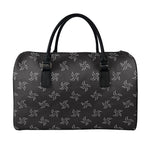 Ninja Shuriken Pattern Print Leather Duffle Bag