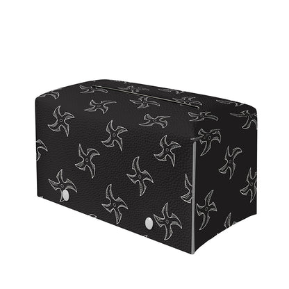 Ninja Shuriken Pattern Print Leather Tissue Box Cover