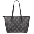 Ninja Shuriken Pattern Print Leather Tote Bag With Zipper