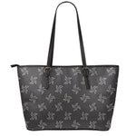 Ninja Shuriken Pattern Print Leather Tote Bag