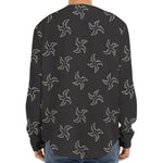 Ninja Shuriken Pattern Print Long Sleeve Baseball Jersey