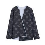 Ninja Shuriken Pattern Print Long Sleeve Short Coat