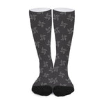 Ninja Shuriken Pattern Print Long Socks