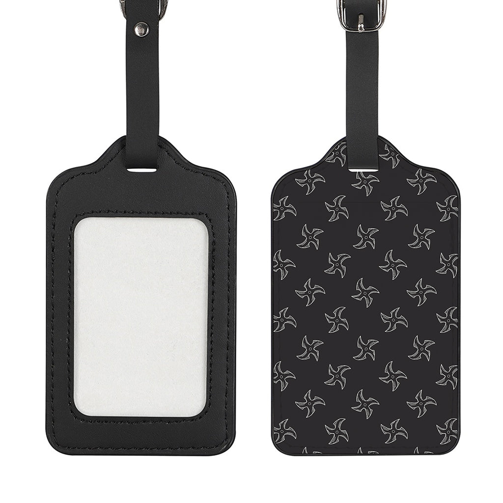 Ninja Shuriken Pattern Print Luggage Tag
