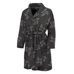 Ninja Shuriken Pattern Print Men's Bathrobe