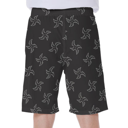 Ninja Shuriken Pattern Print Men's Beach Shorts