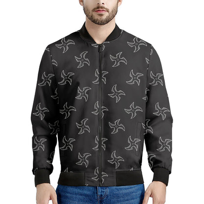 Ninja Shuriken Pattern Print Men's Bomber Jacket