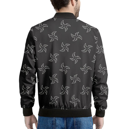 Ninja Shuriken Pattern Print Men's Bomber Jacket