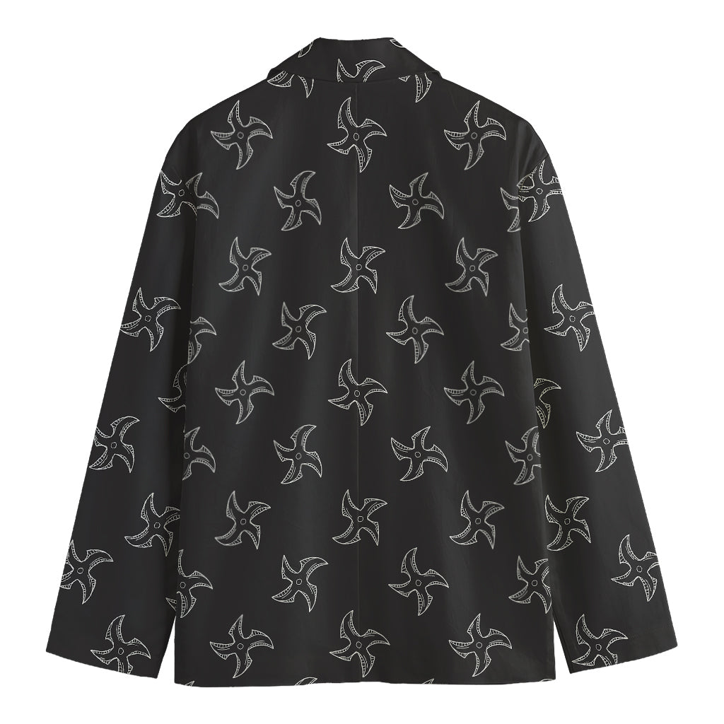 Ninja Shuriken Pattern Print Men's Cotton Blazer