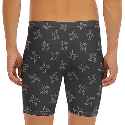 Ninja Shuriken Pattern Print Men's Long Boxer Briefs