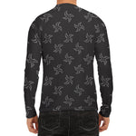 Ninja Shuriken Pattern Print Men's Long Sleeve Rash Guard